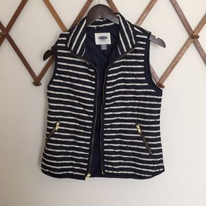 Striped Vest -navy cream